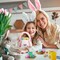 Easter Basket for Kids Empty - Bunny Easter Buckets with Rabbit Ears, Large Easter Basket Tote Bags for Egg Hunts, Easter Gifts for Girls